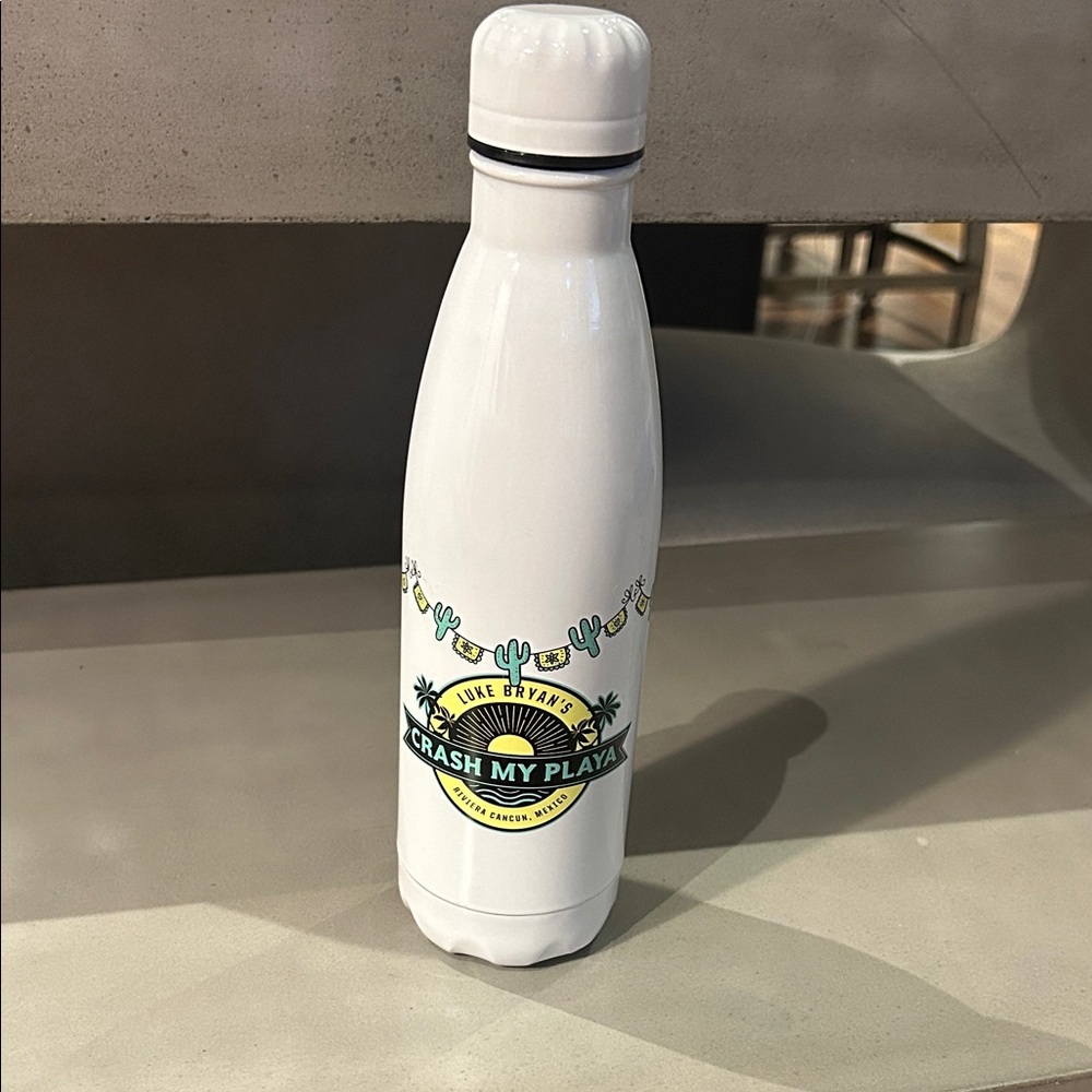Luke Bryan Crash My Playa White Insulated Water Bottle
